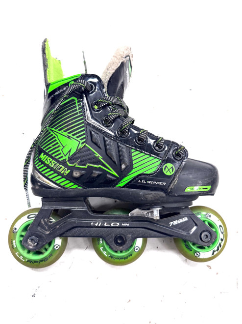 Vist Large View of Product Image Which is Used Mission LIL RIPPER ADJ SZ 11-1 Roller Hockey Skates Black Adjustable