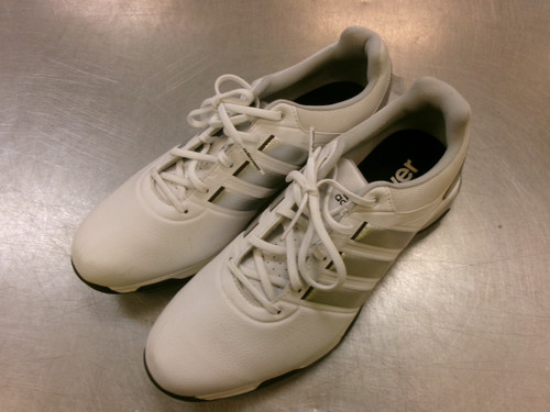 Vist Large View of Product Image Which is Used Adidas Mens Golf Shoes White Senior 9