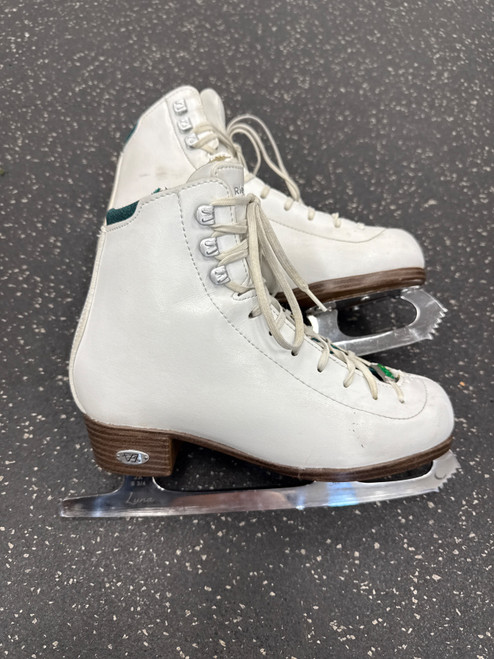 Vist Large View of Product Image Which is Used Riedell EMERALD Girls Figure Skate White Junior 03.5