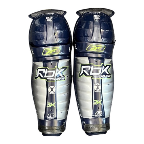 Vist Large View of Product Image Which is Used Reebok 3K SG Senior Shin Guards Navy Blue 15"
