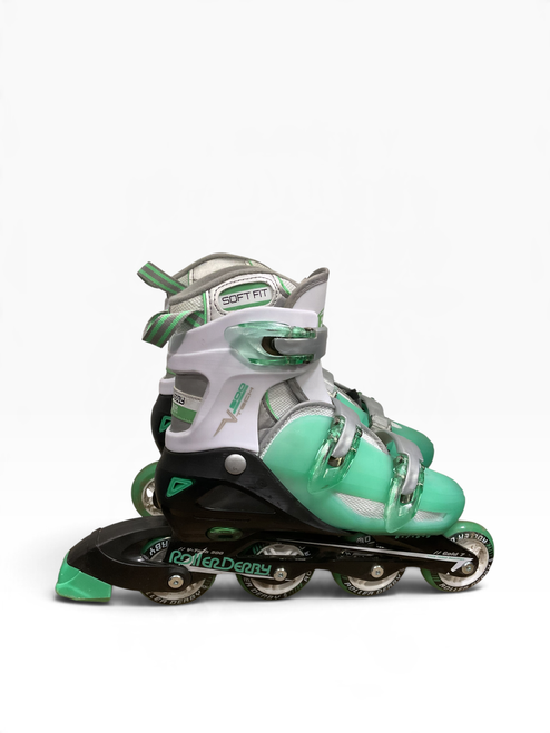 Vist Large View of Product Image Which is Used RollerDerby 6-9 V500 TECH Senior Rec Fitness Skates Carolina Blue Senior 9