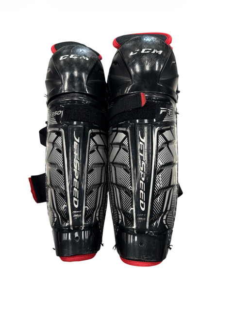 Vist Large View of Product Image Which is Used CCM FT350 Intermediate Shin Guards Black 11"