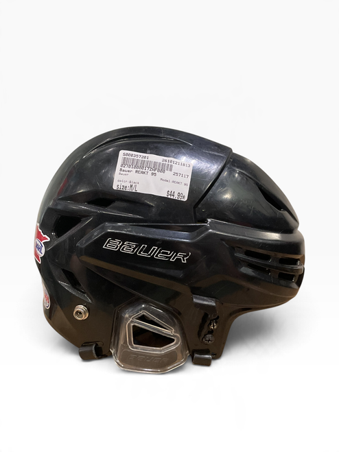 Vist Large View of Product Image Which is Used Bauer REAKT 95 Hockey Helmet Only Black M/L