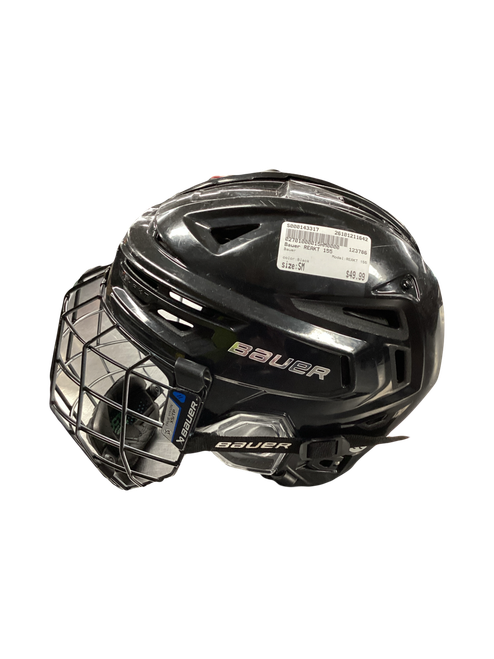 Vist Large View of Product Image Which is Used Bauer REAKT 155 Helmet Cage Combo Black SM