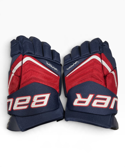 Vist Large View of Product Image Which is Used Bauer VAPOR Senior Gloves Navy Blue 13"