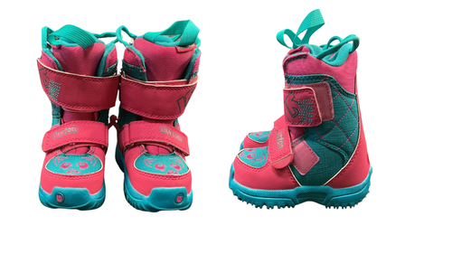 Vist Large View of Product Image Which is Used Burton MINI GROM Girls Snowboard Boots Pink Youth 07.0