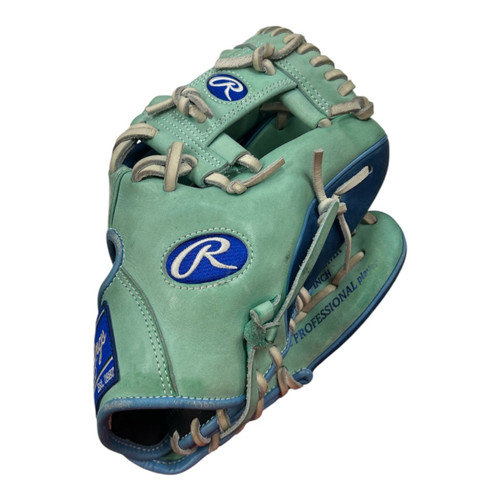 Vist Large View of Product Image Which is Used Rawlings PROR204W-2MR RHT GLOVE BB/SB Glove RH Throw Teal 11 1/2"