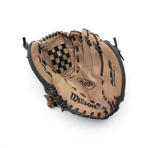 Vist Large View of Product Image Which is Used Wilson A200 A2457 Baseball/Softball Glove 11 1/2" Right Hand Throw Brown, palm view