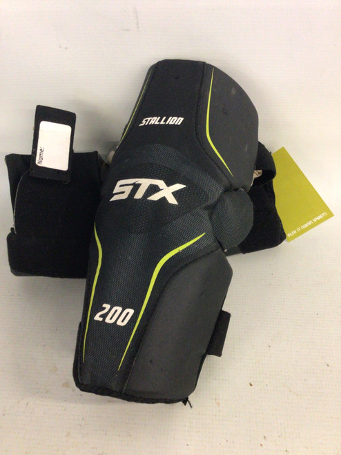Vist Large View of Product Image Which is Used STX STALLION 200 Lacrosse Arm Pads/Guards Black LG