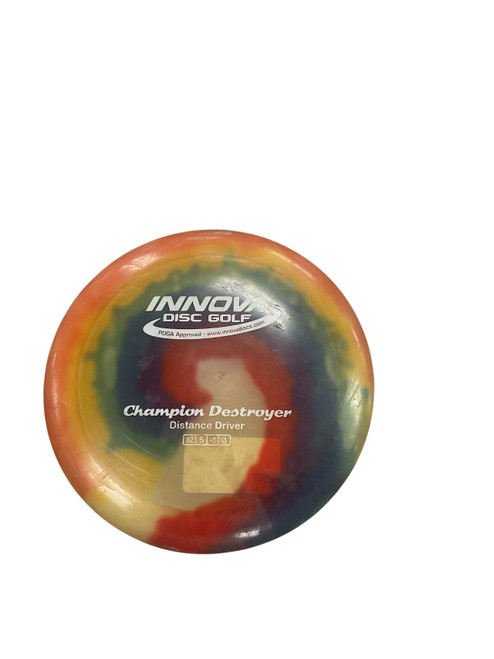 Vist Large View of Product Image Which is Used Innova CHAMPION DESTROYER Disc Golf Driver Navy Blue 174g