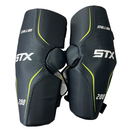Vist Large View of Product Image Which is Used STX STALLION 200 Lacrosse Arm Pads/Guards Black LG