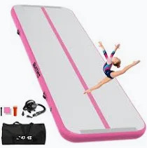 Vist Large View of Product Image Which is Used IBATMS AIR TUMBLING MAT Gymnastics Mat Grey And Pink