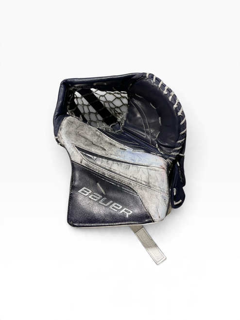 Vist Large View of Product Image Which is Used Bauer X5PRO Senior Goalie Catcher Navy Blue