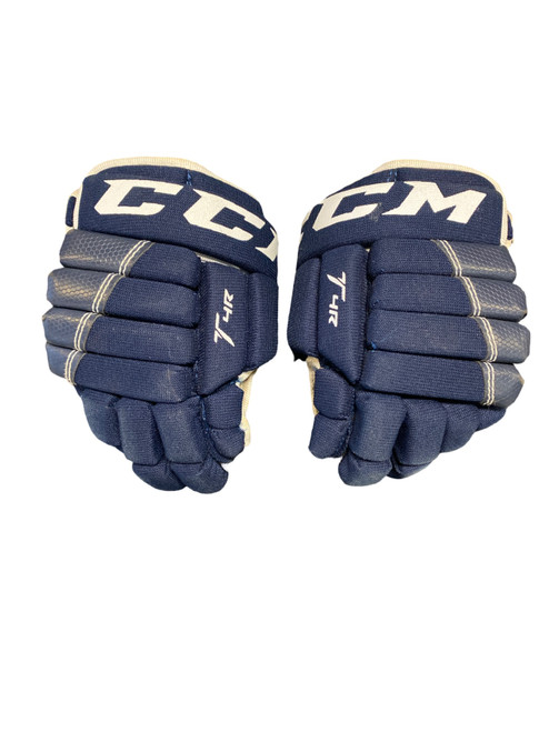 Vist Large View of Product Image Which is Used CCM T4R Youth Gloves Navy Blue 8"