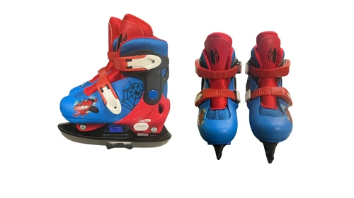 Vist Large View of Product Image Which is Used SPIDERMAN ADJUSTBALE 8-11 Boys Softboot Skate Royal Blue And Red Adjustable