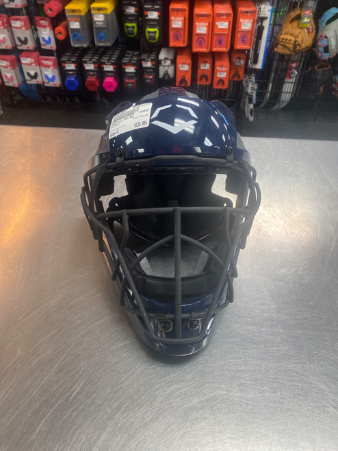 Vist Large View of Product Image Which is Used Evoshield PRO-SRZ Catchers Helmet w/Mask Navy Blue LG