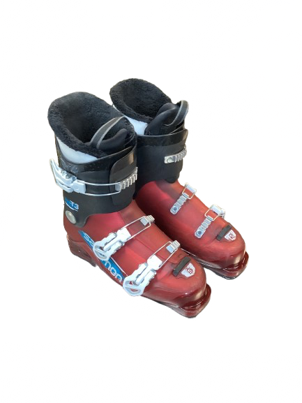 Vist Large View of Product Image Which is Used Salomon T3 Boys DH Ski Boot Red 265 MP - M08.5 - W09.5