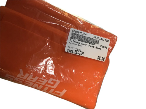 Vist Large View of Product Image Which is Used Fitness Gear Flat Band Orange Medium