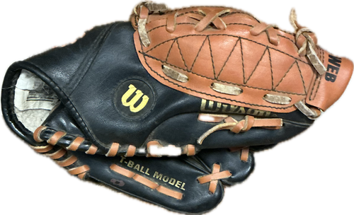 Vist Large View of Product Image Which is Used Wilson EZ CATCH BB/SB Glove RH Throw Brown And Black 9"