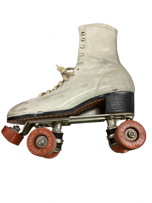 Vist Large View of Product Image Which is Used Chicago ROLLER SKATE Senior Roller Quad Skates White Senior 8.5