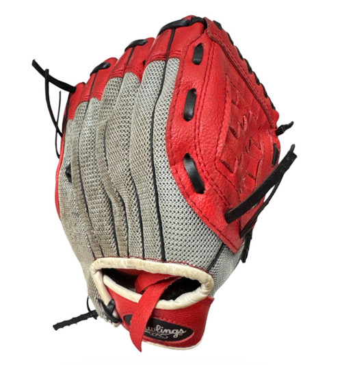 Vist Large View of Product Image Which is Used Rawlings PLAYER SERIES BB/SB Glove RH Throw Red 10"