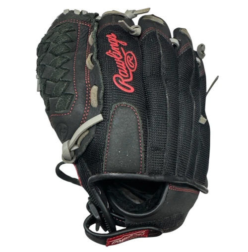 Vist Large View of Product Image Which is Used Rawlings RENEGADE BB/SB Glove LH Throw Black 12"