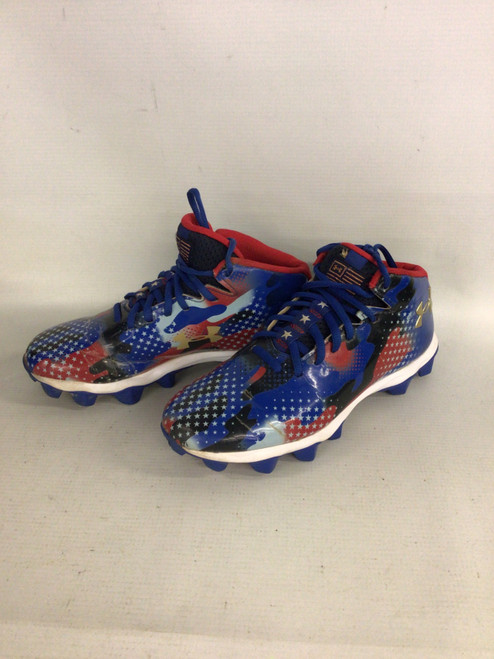 Vist Large View of Product Image Which is Used Under Armour Jr FB Cleats White/Red/Navy Junior 05