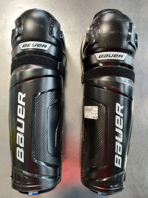 Vist Large View of Product Image Which is Used Bauer X S24 Senior Shin Guards Black 15"
