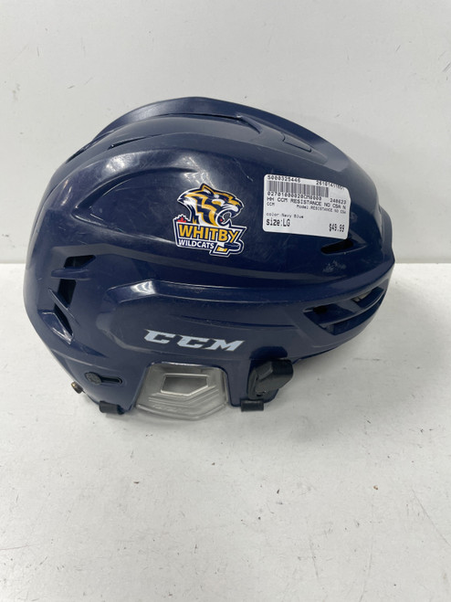 Vist Large View of Product Image Which is Used CCM RESISTANCE NO CSA Hockey Helmet Only Navy Blue LG