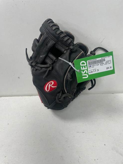Vist Large View of Product Image Which is Used Rawlings GAMER G95XT BB/SB Glove RH Throw Black 9 1/2"