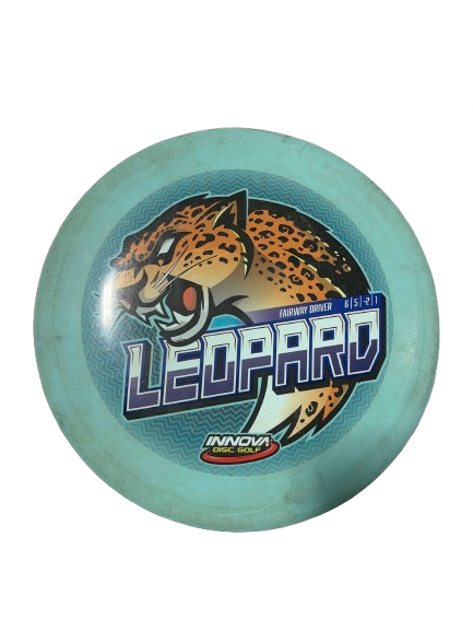 Vist Large View of Product Image Which is Used Innova DX LEOPARD Disc Golf Driver Carolina Blue