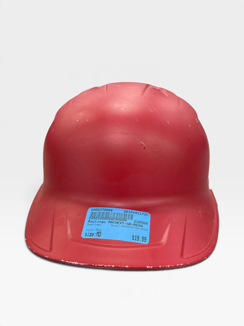 Vist Large View of Product Image Which is Used Rawlings Mach EXT Senior Batting Helmet Red Medium, back view