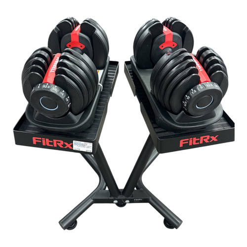 Vist Large View of Product Image Which is NEW FIT RX ADJUSTABLE DUMBBELL SET WITH RACK 5Lb-52.5lb