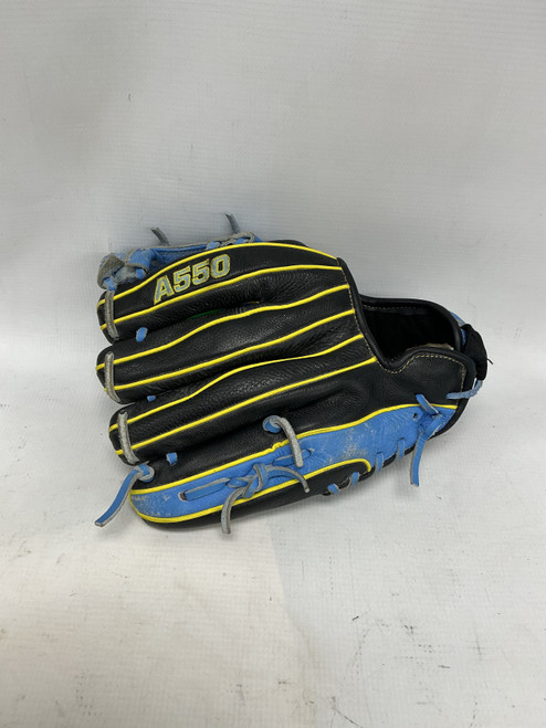 Vist Large View of Product Image Which is Used Wilson A550 BB/SB Glove RH Throw Royal Blue 11"