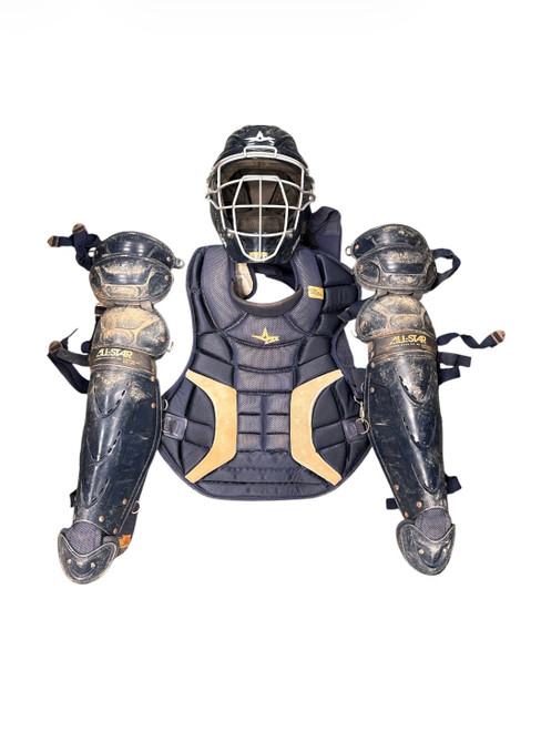 Vist Large View of Product Image Which is Used All-Star ALL-STAR CATCHER SET Catchers Helmet w/Mask Navy Blue LG