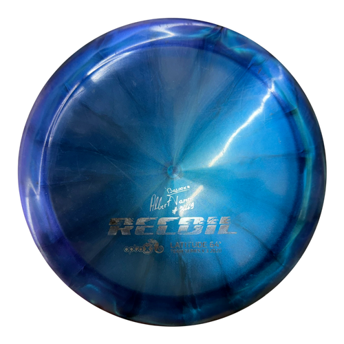 Vist Large View of Product Image Which is Used Latitude 64 OPTO X RECOIL Disc Golf Driver Royal Blue 175g