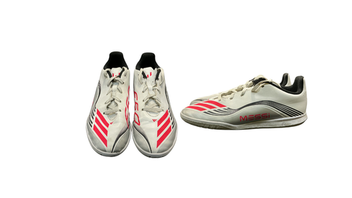 Vist Large View of Product Image Which is Used Adidas MESSI F50 Soccer Indoor Shoes White Junior 04.5