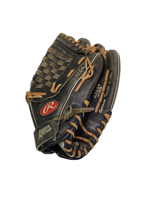 Vist Large View of Product Image Which is Used Rawlings RENEGADE RS140 BB/SB Glove RH Throw Black 14"
