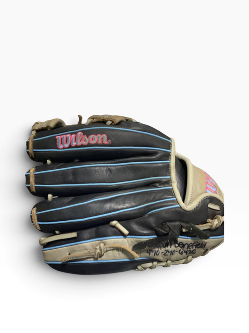 Vist Large View of Product Image Which is Used Wilson A1000 BB/SB Glove RH Throw Grey 11 1/2"