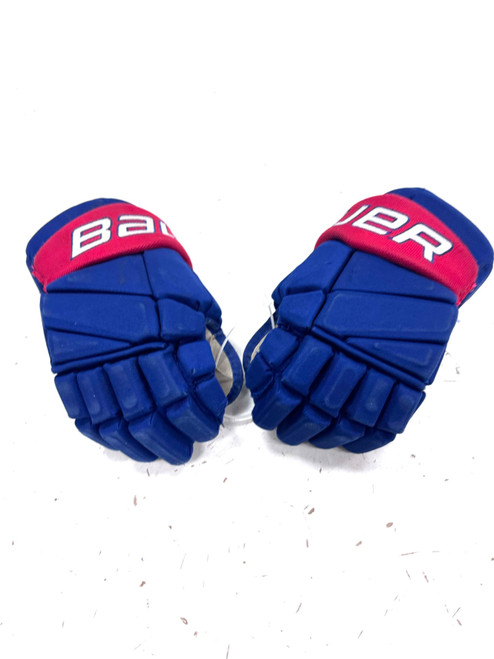 Vist Large View of Product Image Which is Used Bauer JR AMERKS Junior Gloves Royal Blue 12"
