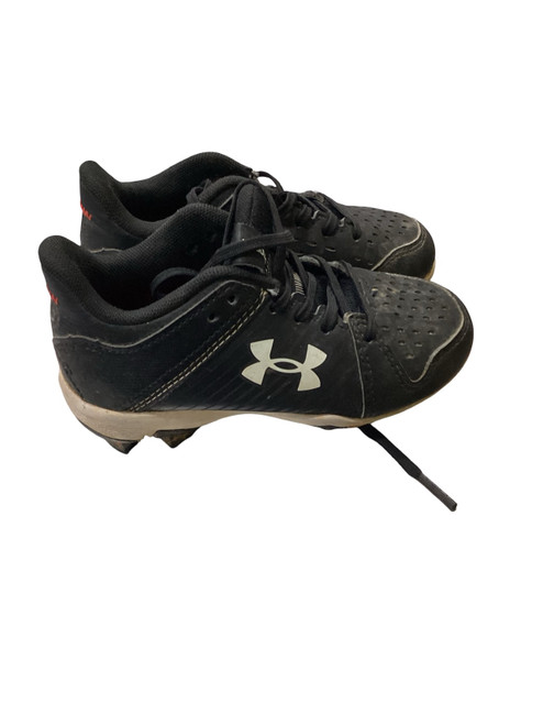 Vist Large View of Product Image Which is Used Under Armour LEADOFF BLACK CLEATS BB/SB Cleats Black Youth 10.0
