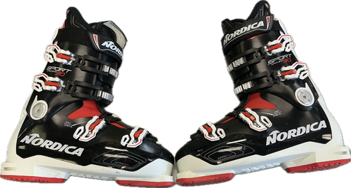 Vist Large View of Product Image Which is Used Nordica SPORT MACHINE 90 Mens DH Ski Boot White/Black/Red 295 MP - M11.5