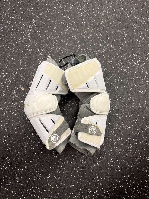 Vist Large View of Product Image Which is Used Maverik MAX ARM GUARD Lacrosse Arm Pads/Guards Grey MD