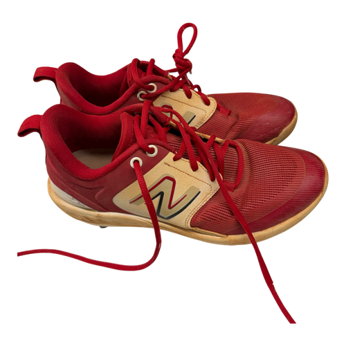 Vist Large View of Product Image Which is Used New Balance METAL BB/SB Cleats Red Senior 8