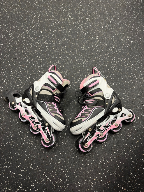 Vist Large View of Product Image Which is Used 111TempBrand ZPM SPORTS 9-12 Junior Rec Fitness Skates Pink Adjustable