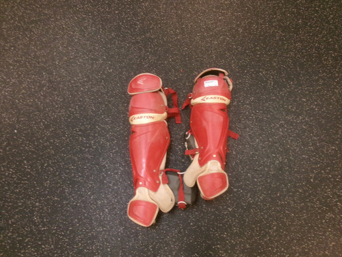 Vist Large View of Product Image Which is Used Easton ADULT Catchers Leg Guards Red Adult