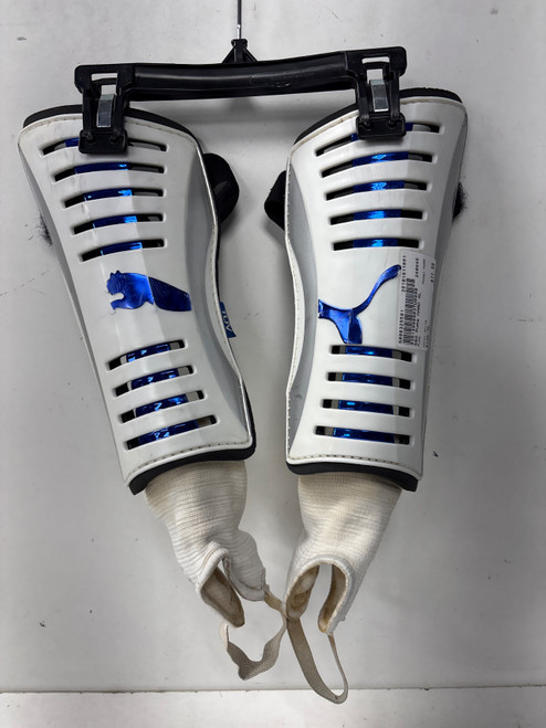 Vist Large View of Product Image Which is Used Puma HARD Soccer Shin Guards Adult White XL