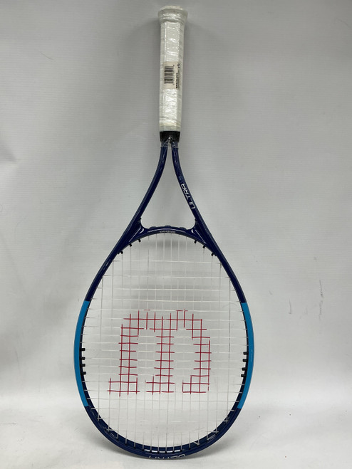 Vist Large View of Product Image Which is Used Wilson ULTRA POWER XL 112 Adult Tennis Racquet Royal Blue 4 3/8"