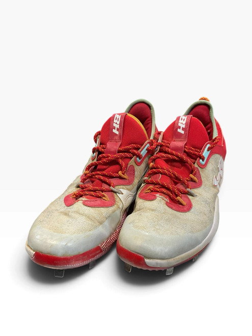 Vist Large View of Product Image Which is Used Under Armour HARPER 8 LOW ST BB/SB Cleats Grey Senior 10.5