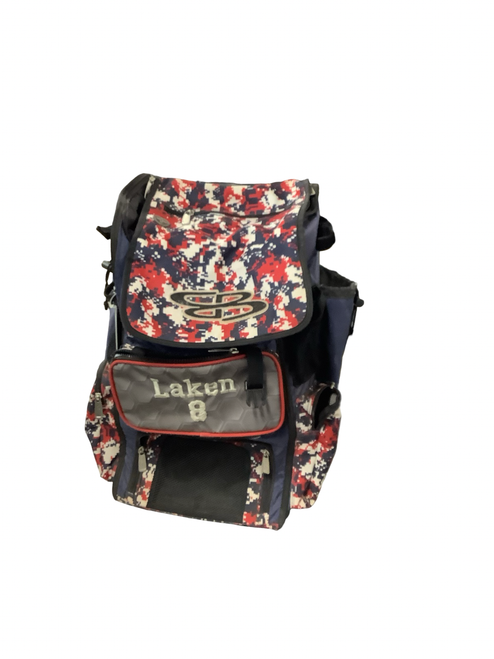 Vist Large View of Product Image Which is Used BoomBah ROLLING BACKPACK BB/SB Player Wheeled Bag White/Red/Navy